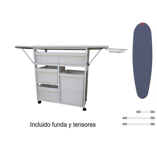 Mueble de Plancha Lisboa blanco + funda y tensores